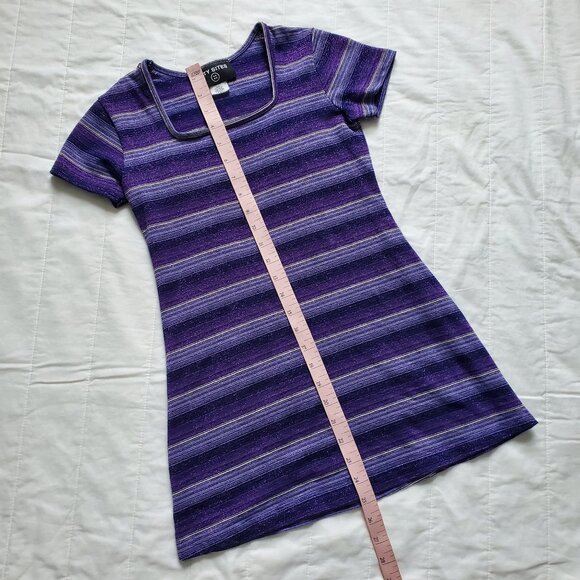 Vintage 90’s Purple Striped Square-Neck T-Shirt - Picture 5 of 7